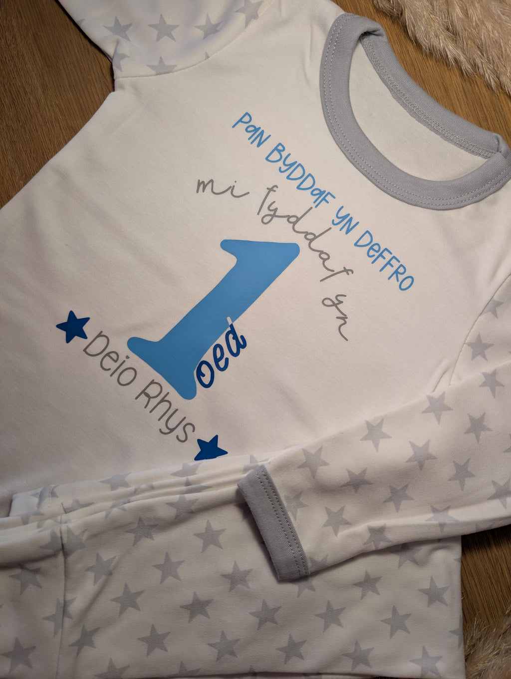 Personalised Welsh 1st Birthday Pyjamas