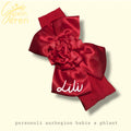 Personalised Baby Headband – Red Bow with Name – Custom Infant Hair Accessory – Name Gift