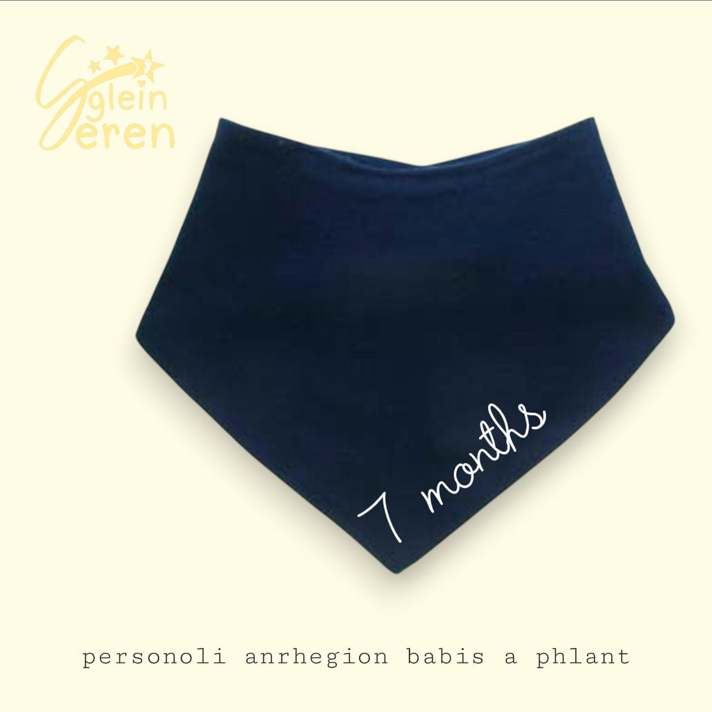 Baby Milestone Bandana Bib – “1 Whole Year” – Neutral Navy Baby Bib – Available Individually or Sets of 3, 4 or 12