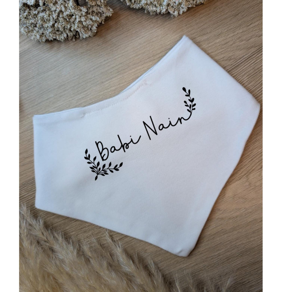 Personalised 'Babi Nain' Welsh Baby Bib | Cotton Dribble Bib