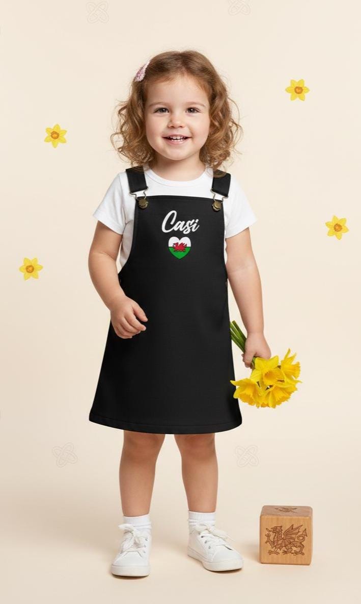 Personalised Welsh Dungaree Dress