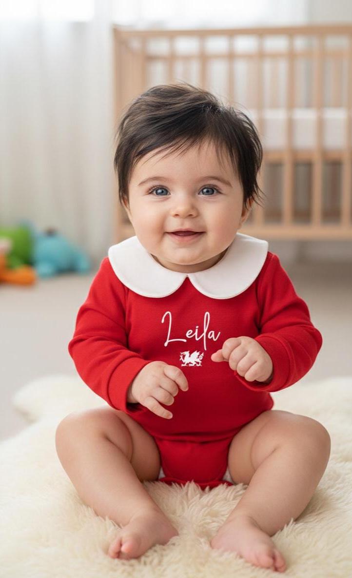 Personalised Welsh Collared Bodysuit