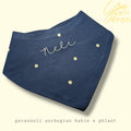 Personalized Navy Baby Bandana Bib – Daisy Pattern, Soft Cotton