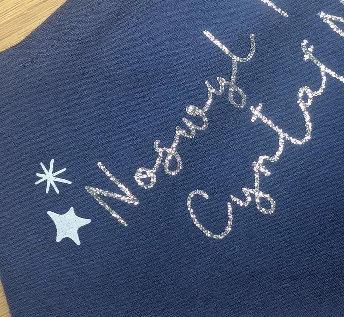Personalised Welsh Christmas Eve Baby Bib – Handmade Cotton Keepsake