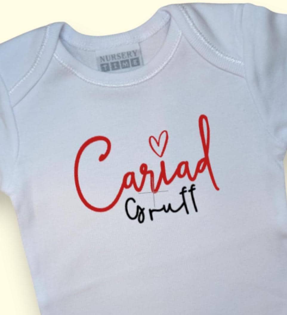 Personalised Baby Vest “Cariad” | Welsh Baby Gift | Custom Name Babygrow | New Baby Gift | Unisex Onesie