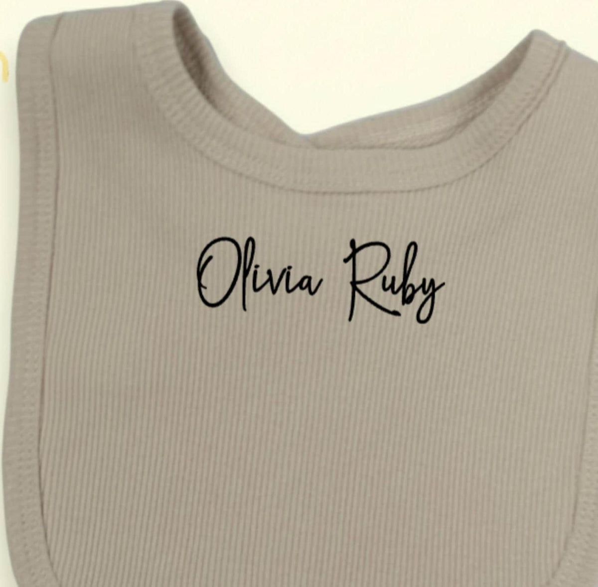 Personalized Baby Bib | Ribbed Knit, New Baby Gift