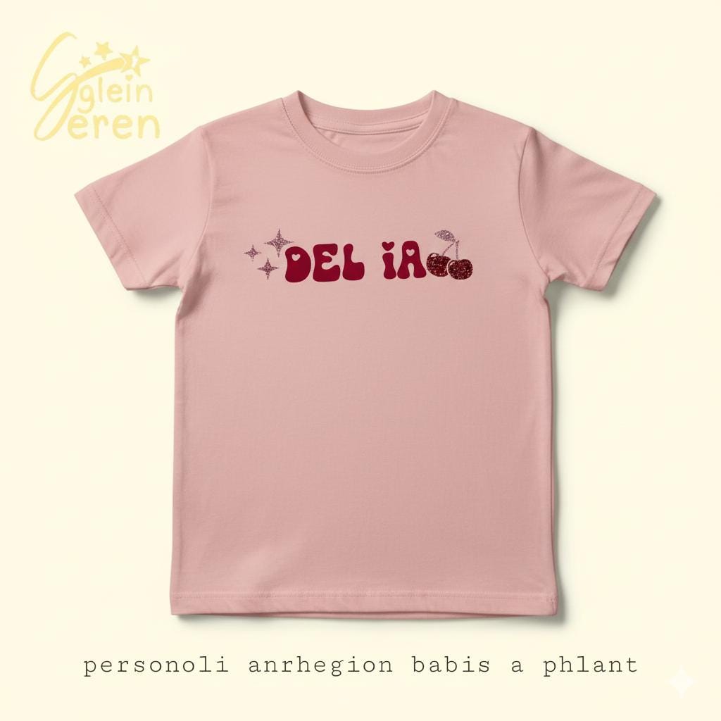 Welsh “Pretty” Baby Girl T-Shirt – Selog or Del ia Text, Cute Pink Toddler Tee, Girls Graphic Shirt