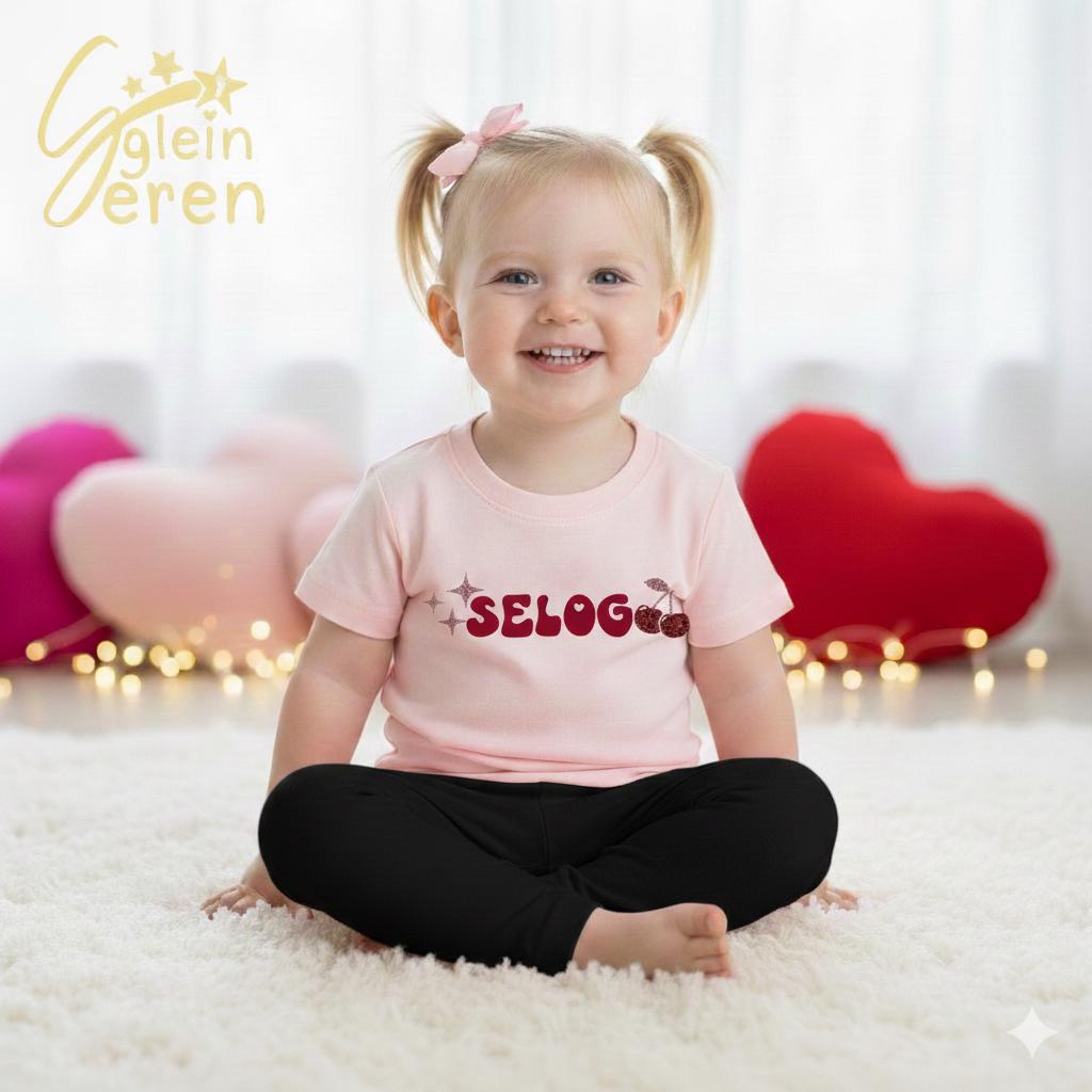 Welsh “Pretty” Baby Girl T-Shirt – Selog or Del ia Text, Cute Pink Toddler Tee, Girls Graphic Shirt