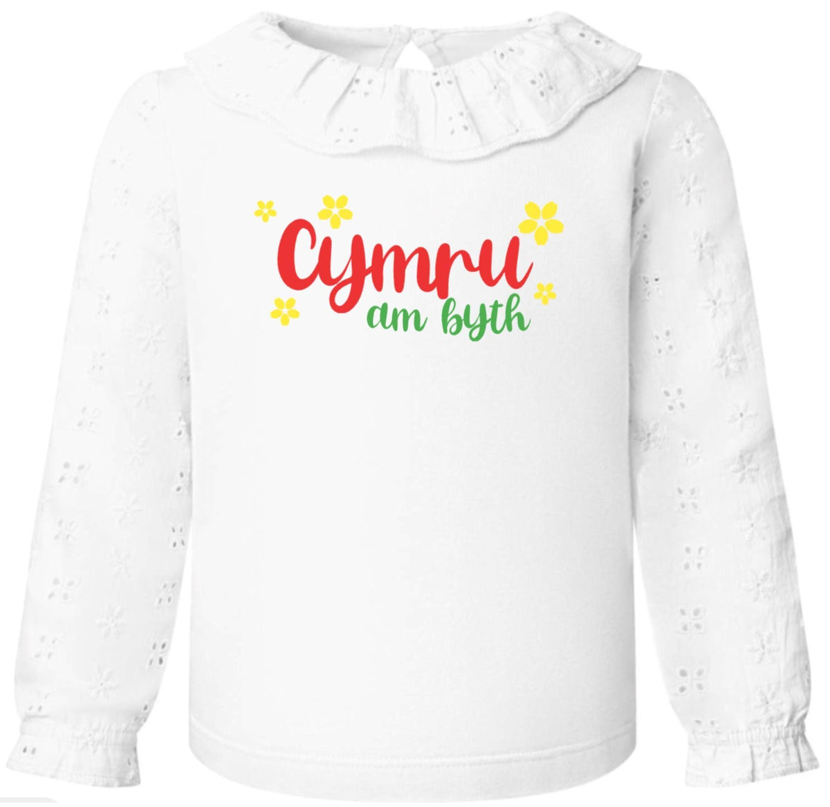 Long Sleeve Kids Top - Cymru am byth