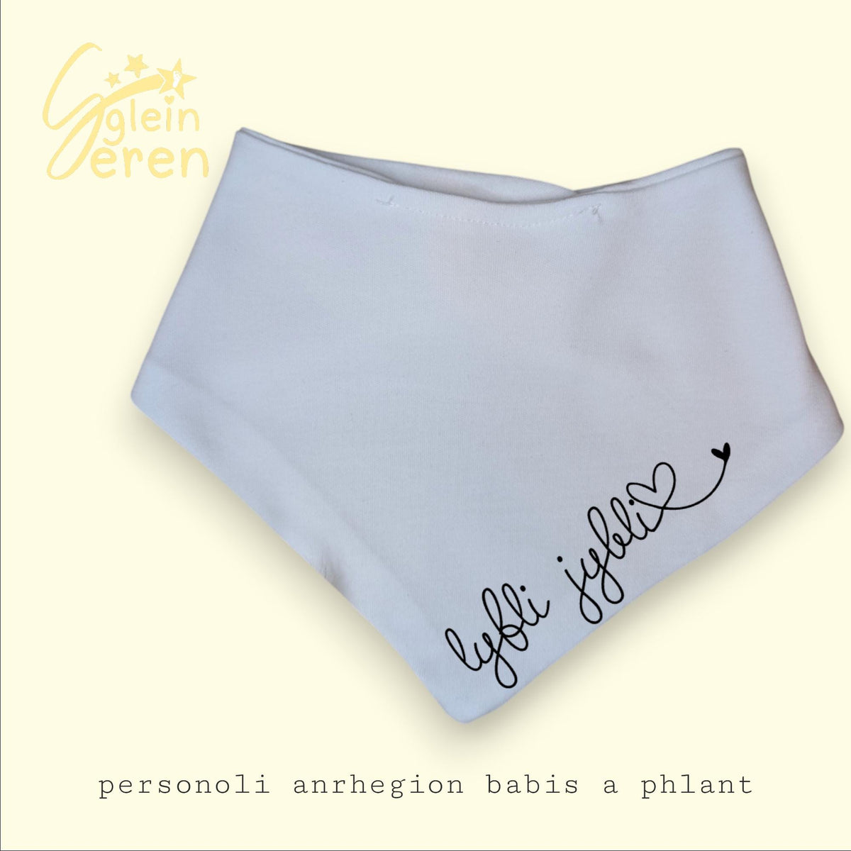Personalised Baby Bib | “Lyfli Jybli” Welsh Phrase | Choose Font Colour | Welsh Baby Gift