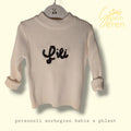 Personalised Baby & Kids Jumper – Handmade Embroidered Name – Cream Ribbed Knit Sweater