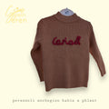 Hand Embroidered “Cariad” Toddler Jumper | Welsh Word Sweater | Handmade Children’s Knitwear
