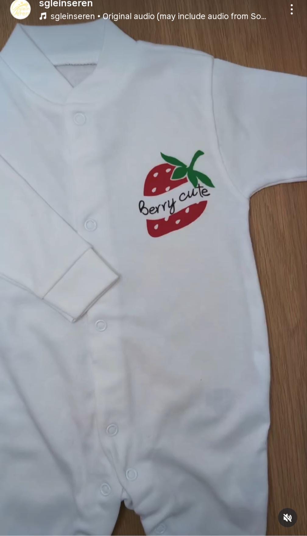 Personalised Strawberry Babygrow