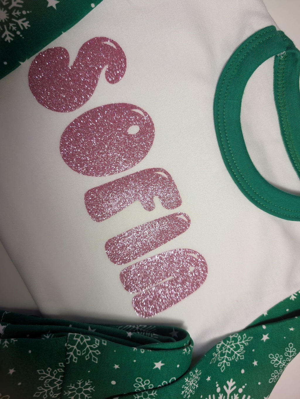 Personalized Christmas  Pyjamas – Kids Festive Sleepwear- Chosen design on front