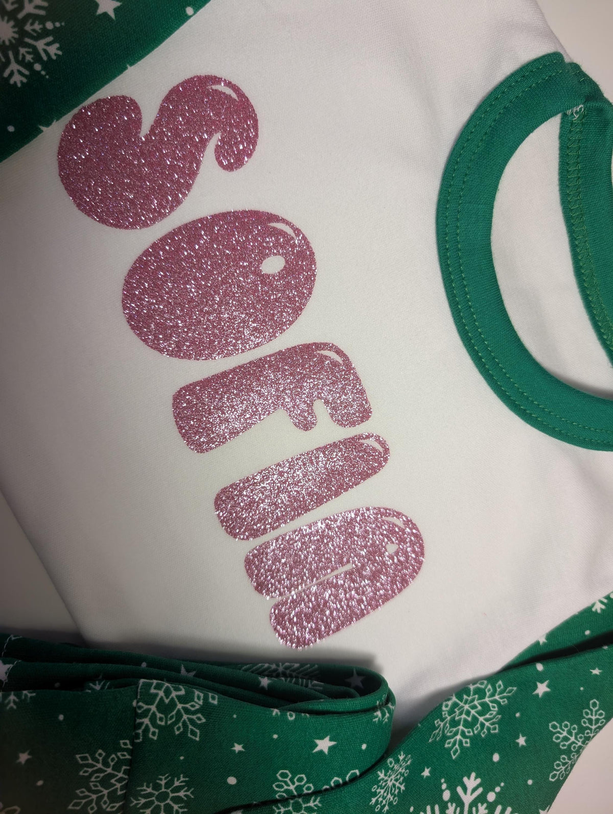 Personalized Christmas  Pyjamas – Kids Festive Sleepwear- Chosen design on front