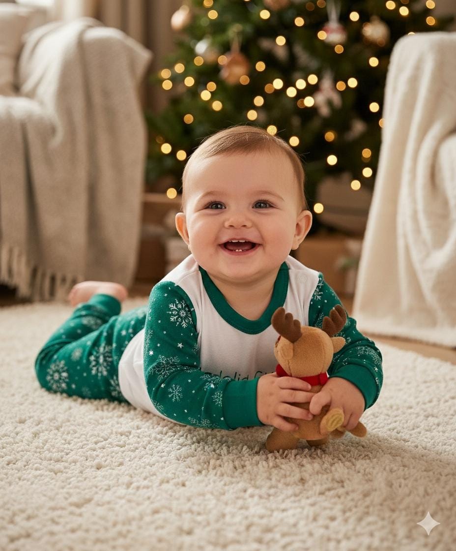 Personalized Christmas  Pyjamas – Kids Festive Sleepwear- Chosen design on front