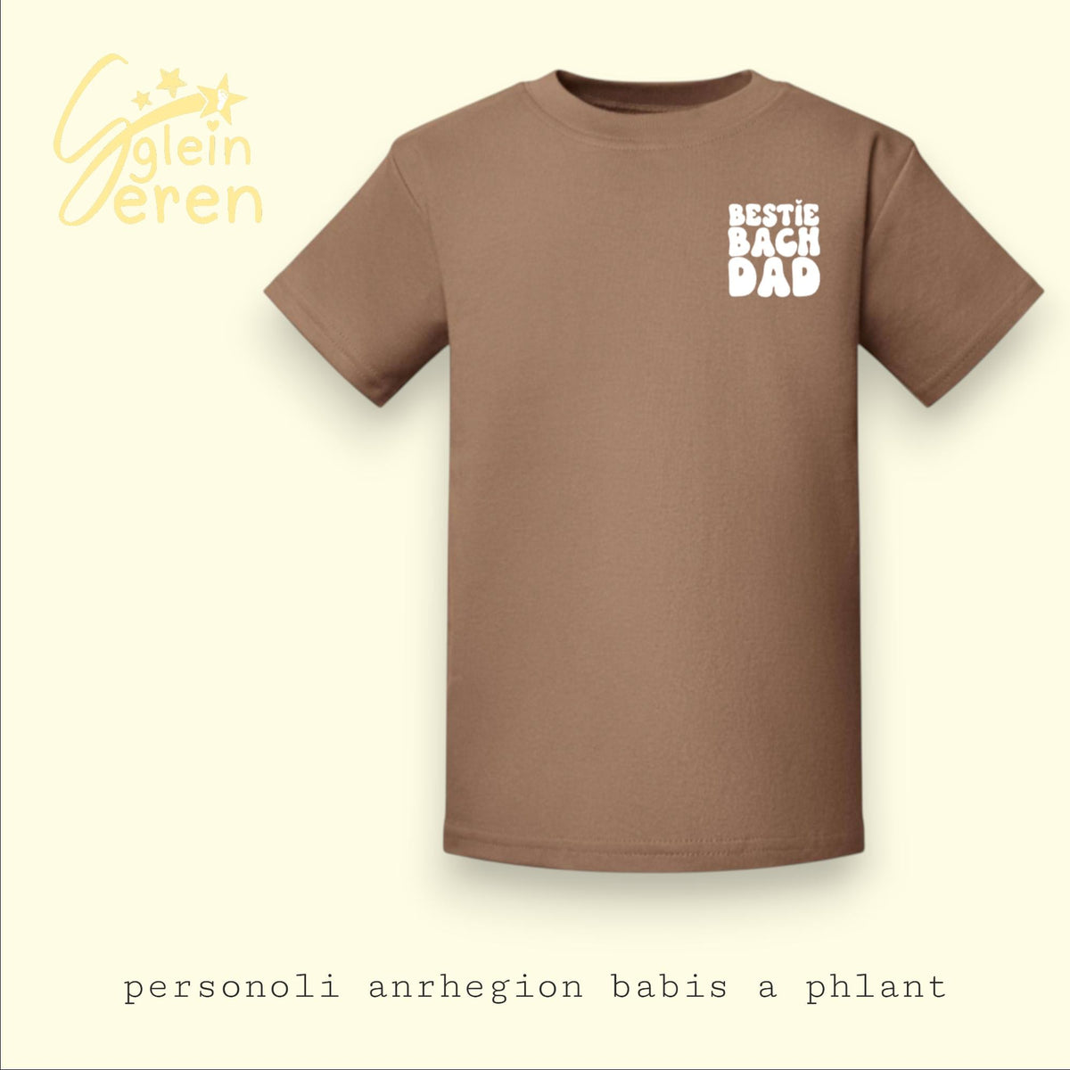 Bestie Bach Dad Kids T-Shirt | Welsh Phrase Children Tee | Cute Welsh Gift for Kids