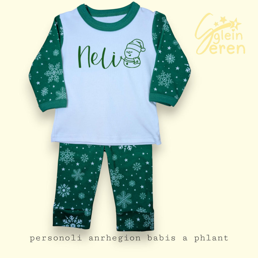 Personalized Christmas  Pyjamas – Kids Festive Sleepwear- Chosen design on front