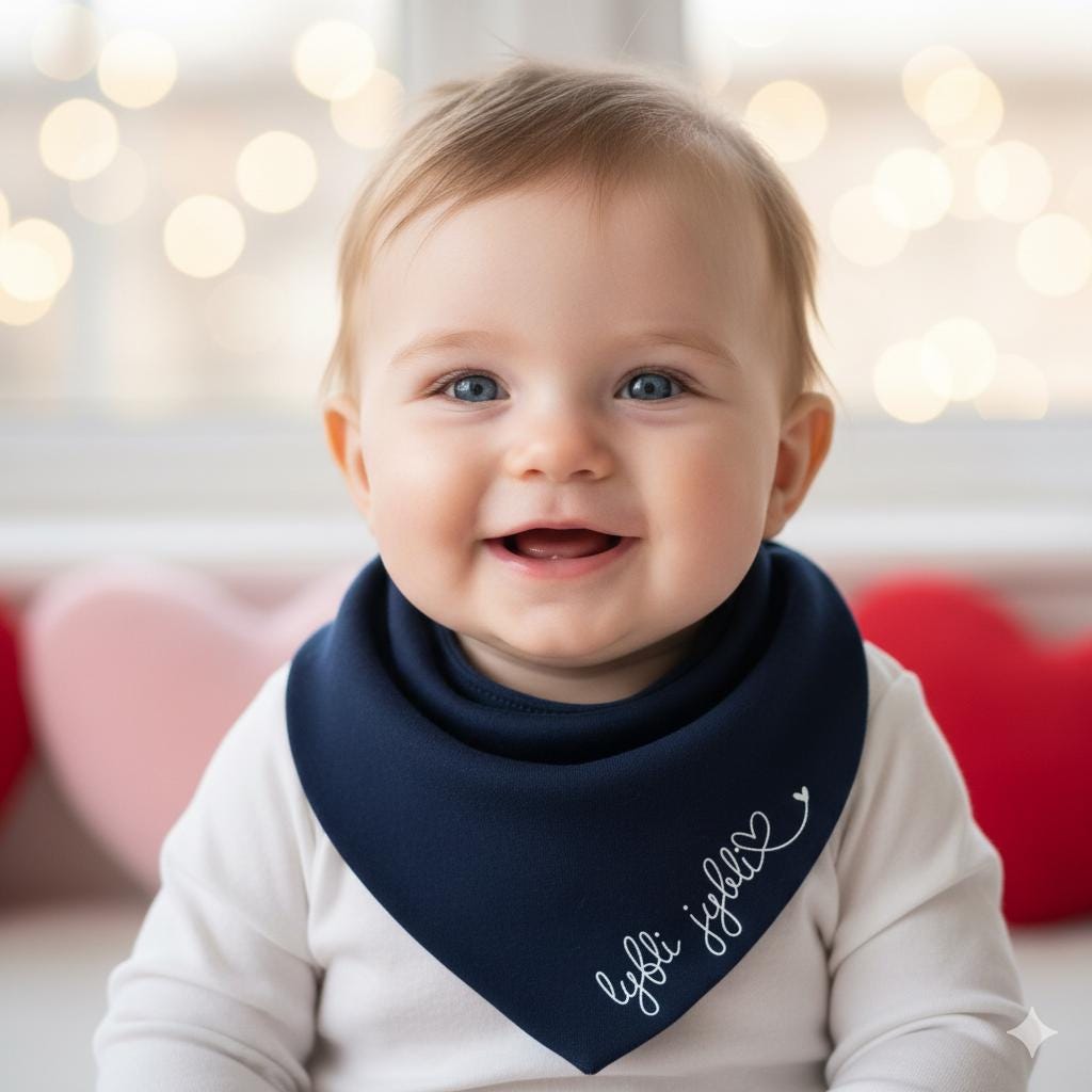 Personalised Baby Bib | “Lyfli Jybli” Welsh Phrase | Choose Font Colour | Welsh Baby Gift