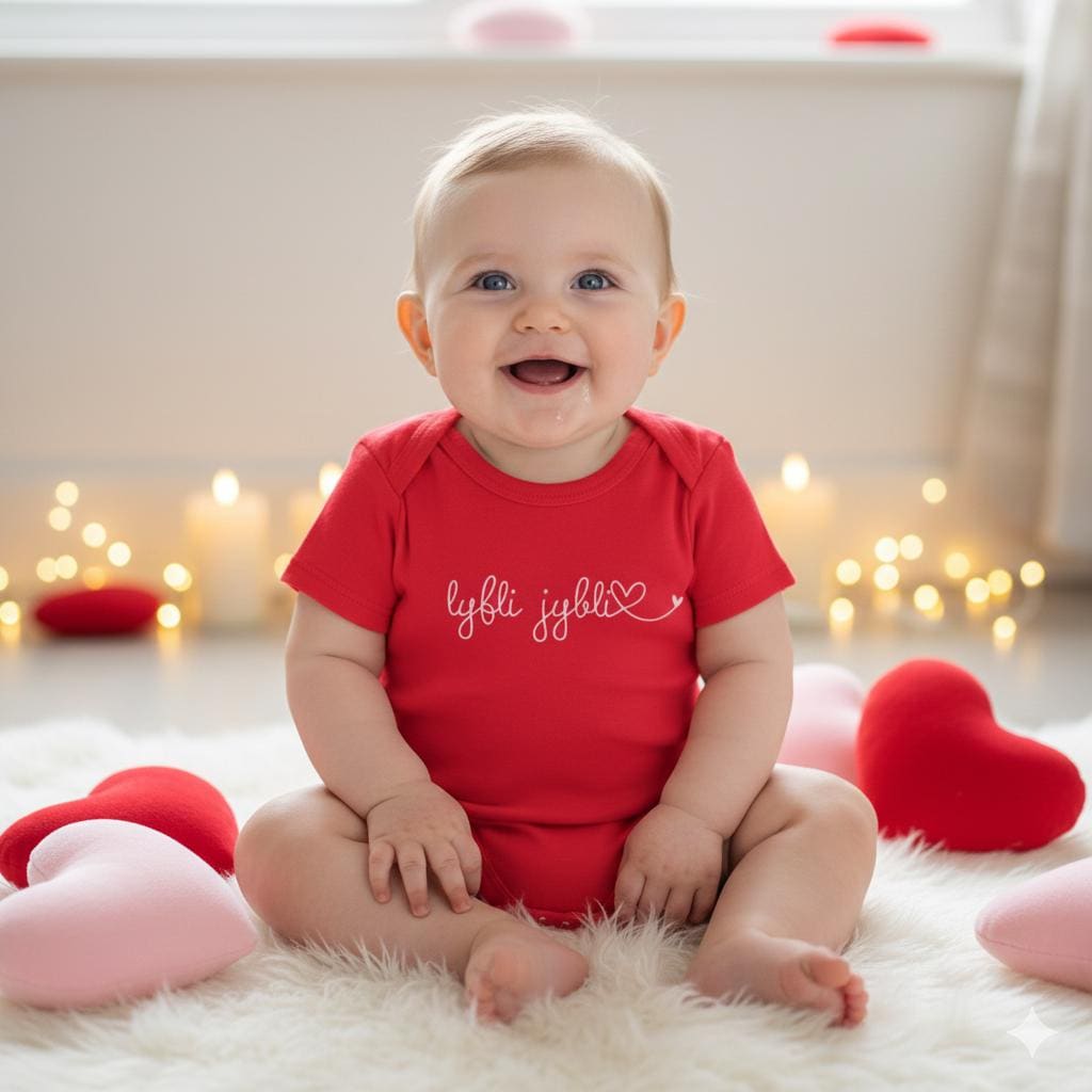 Lyfli Jybli Baby Vest | Welsh Phrase Bodysuit | Santes Dwynwen Collection | Welsh Baby Gift