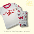 Personalised Welsh/English Christmas Pyjamas – Nice List – Snowman Print Kids Set