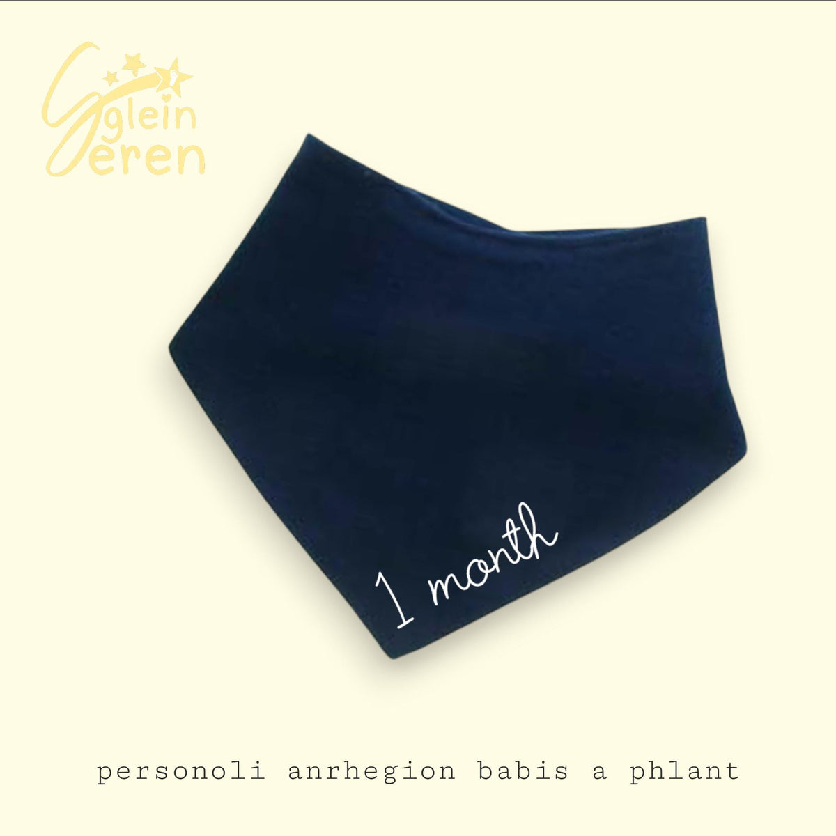 Baby Milestone Bandana Bib – “1 Whole Year” – Neutral Navy Baby Bib – Available Individually or Sets of 3, 4 or 12