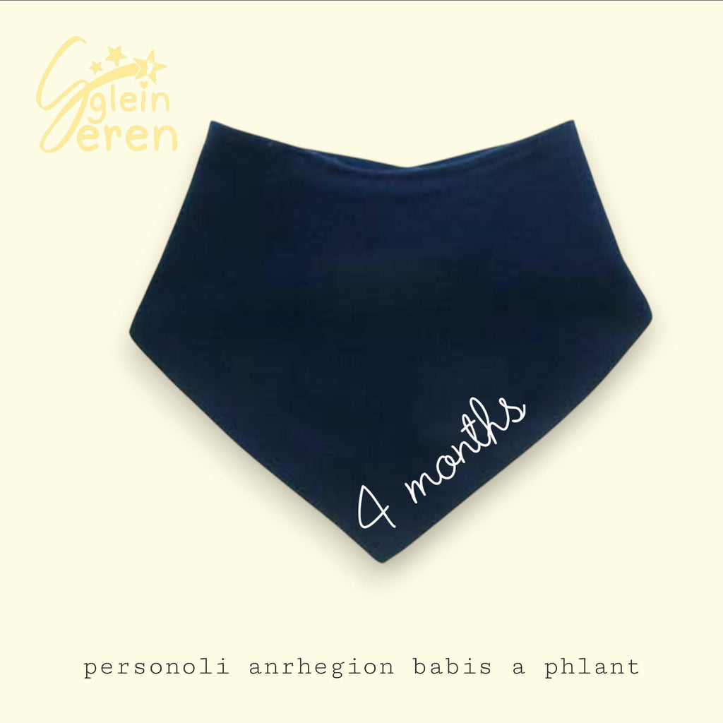 Baby Milestone Bandana Bib – “1 Whole Year” – Neutral Navy Baby Bib – Available Individually or Sets of 3, 4 or 12