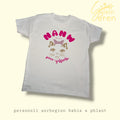 Personalised Kids T-Shirt with Name and Prydferth Beautiful in Welsh – Cute Cat Design – Custom Welsh Gift for Babies & Children