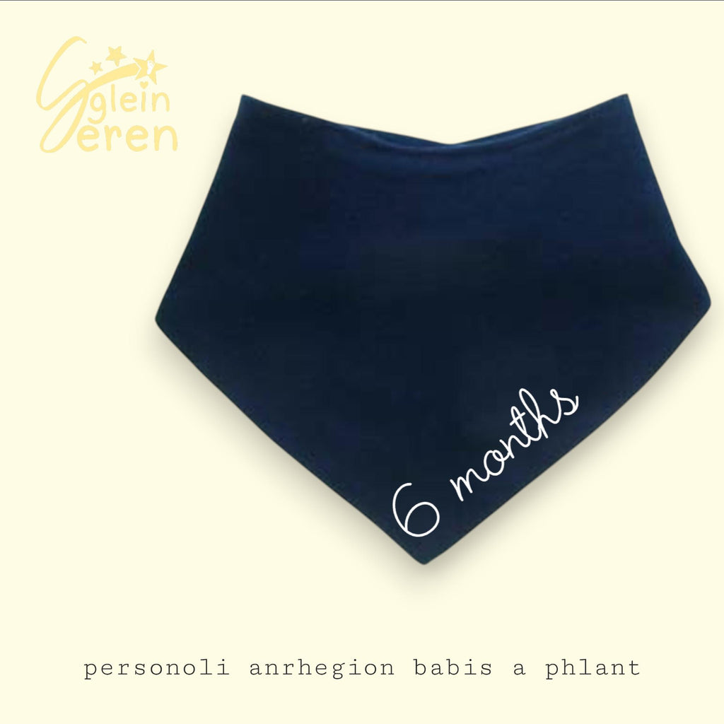 Baby Milestone Bandana Bib – “1 Whole Year” – Neutral Navy Baby Bib – Available Individually or Sets of 3, 4 or 12