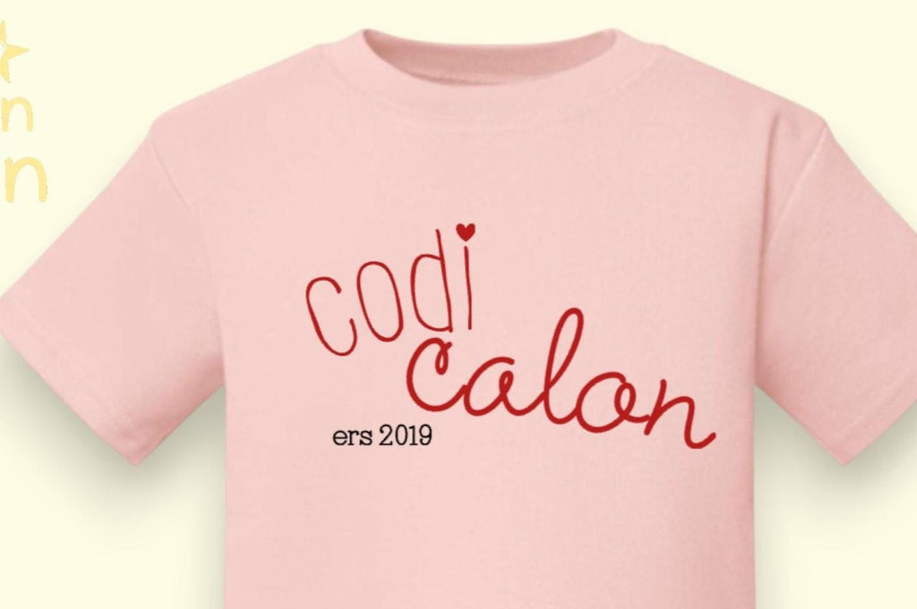 Personalised Year Born Kids T-Shirt | Codi Calon Welsh Tee | Santes Dwynwen Collection | Birthday Gift