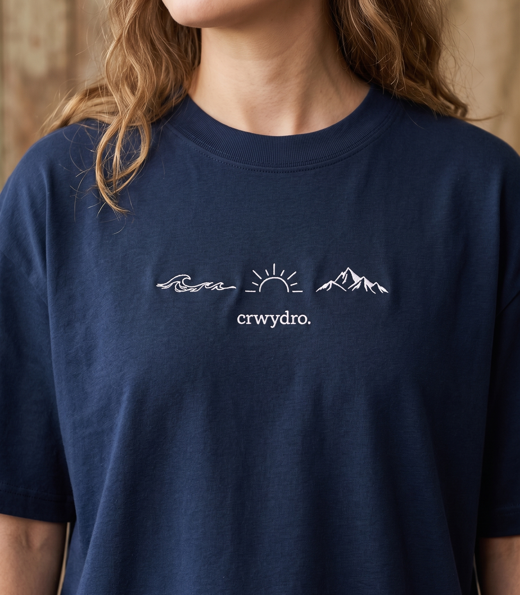 Crwydro "Elements" Oversized Navy T-Shirt