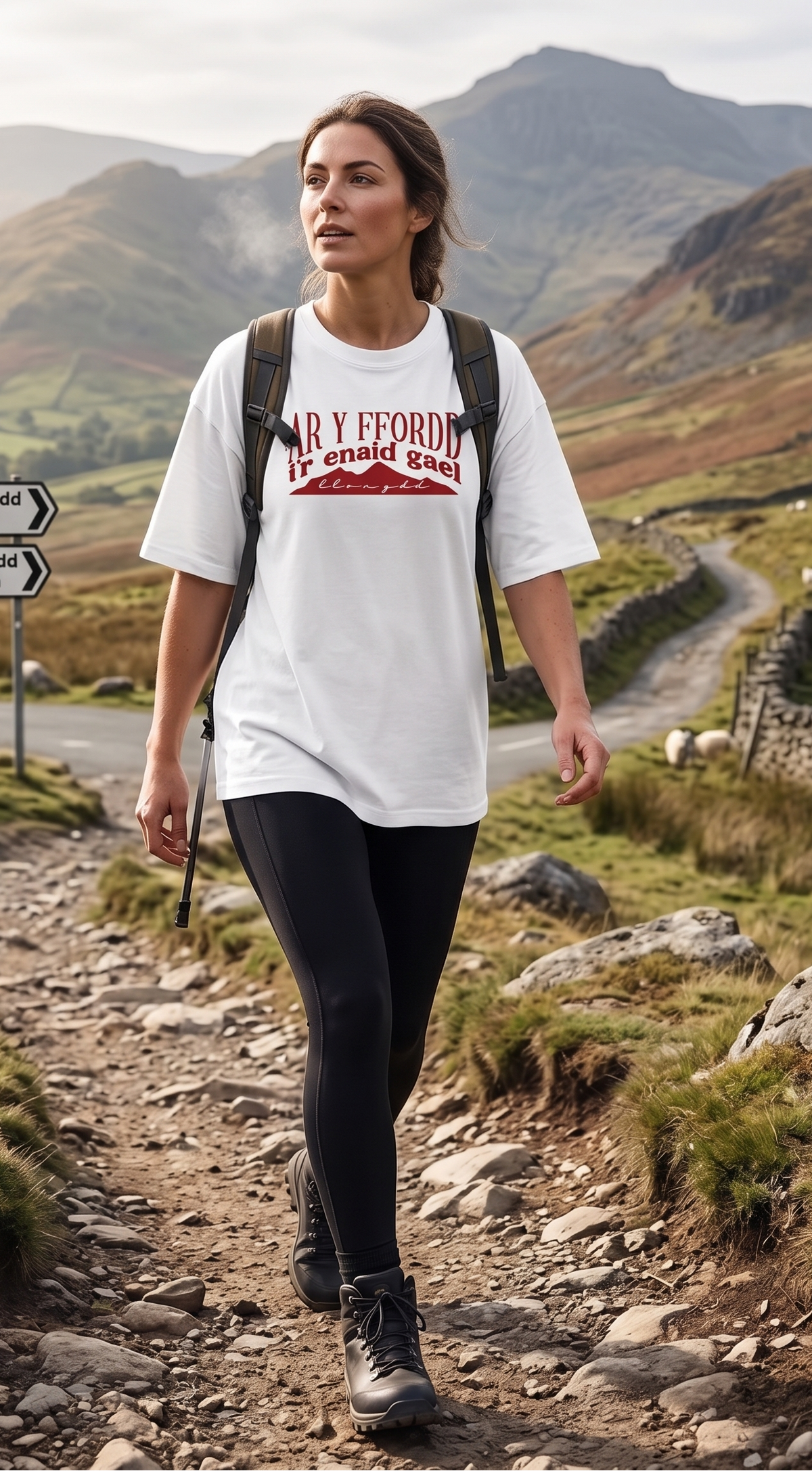 Adult Ar y Ffordd i'r Enaid Gael Llonydd Oversized Tee