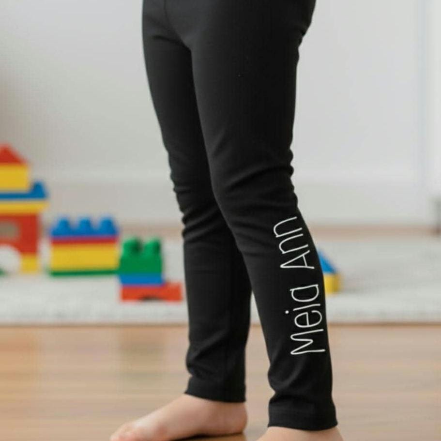 Personalised Kids Leggings with Name | Custom Children’s Leggings | Soft Stretchy Everyday Wear | Unique Gift for Toddlers & Kids