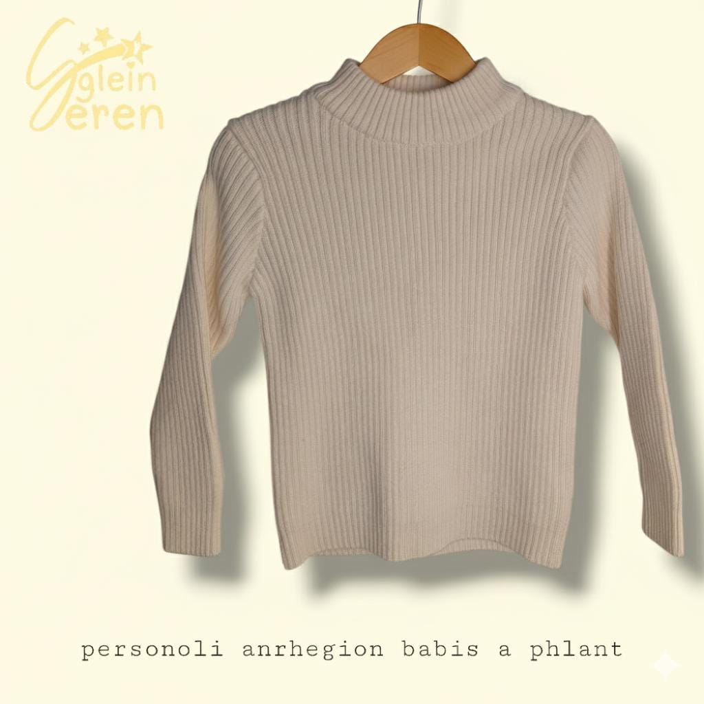 Vintage Ribbed Mock Turtleneck Sweate