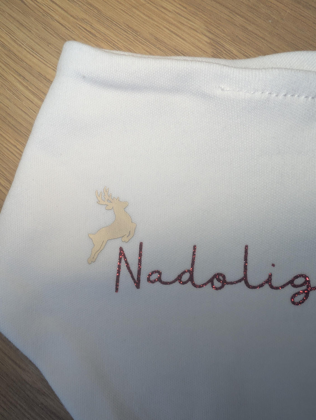 Personalized Welsh First Christmas Baby Bib – Reindeer & Stars