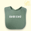 "BABI DAD" Ribbed Sage Green Baby Bib