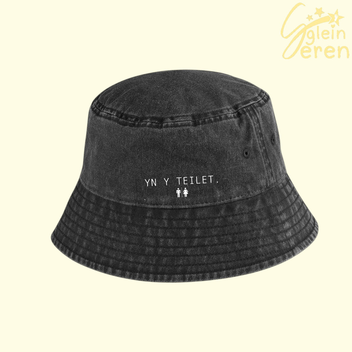 "Yn y Teilet" Denim Bucket Hat | Official Ibiza Ibiza Welsh TikTok Trend