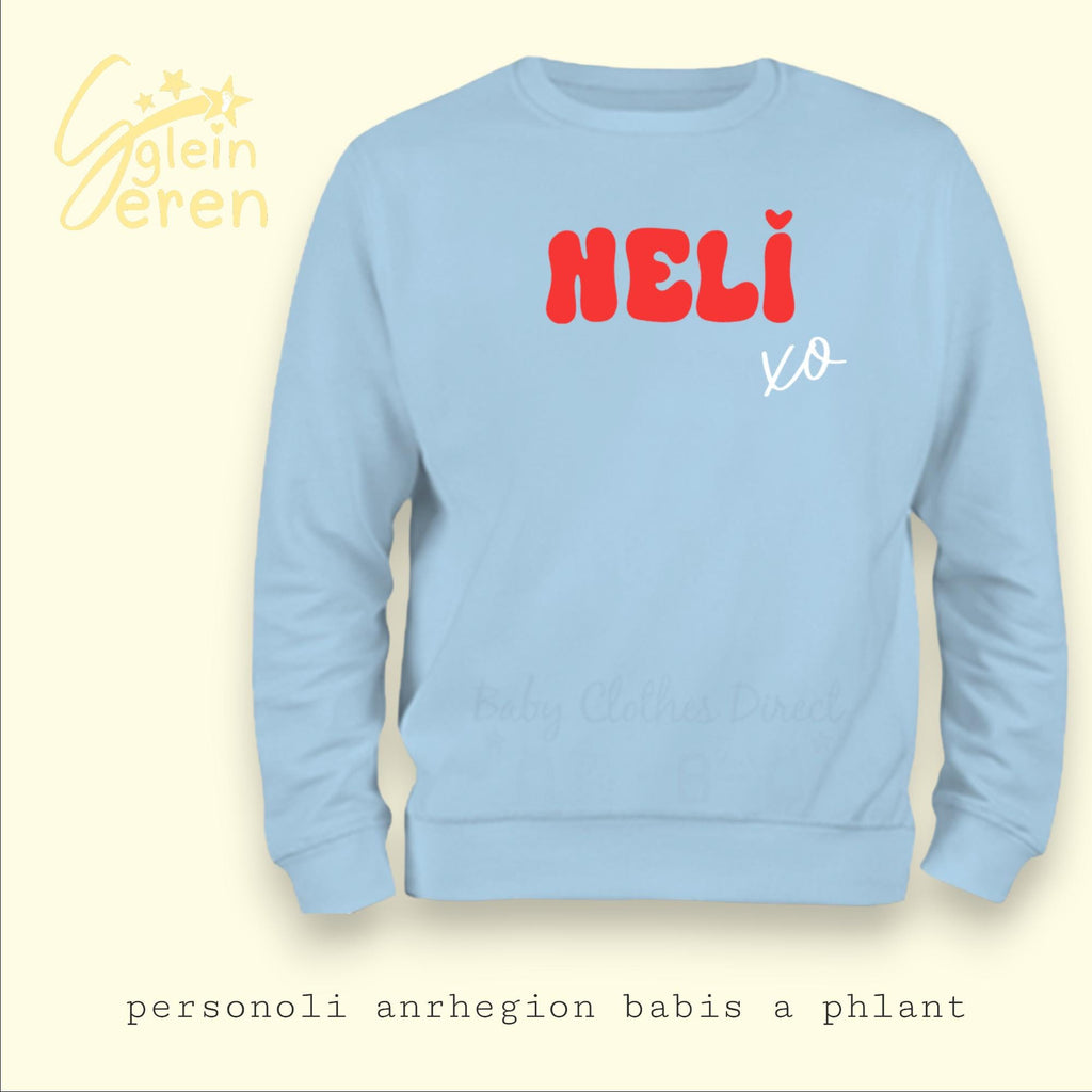 Personalised Name Jumper | Welsh Children’s Jumper | Custom Kids Sweatshirt | Welsh Clothing Gift