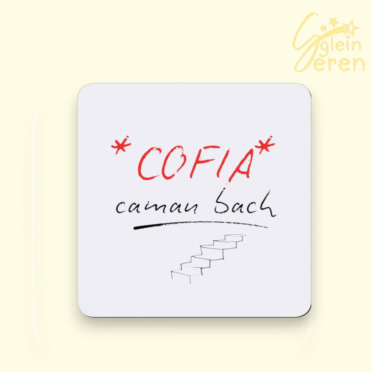 "Cofia Camau Bach" Inspirational Welsh Coaster – Motivational Steps Design