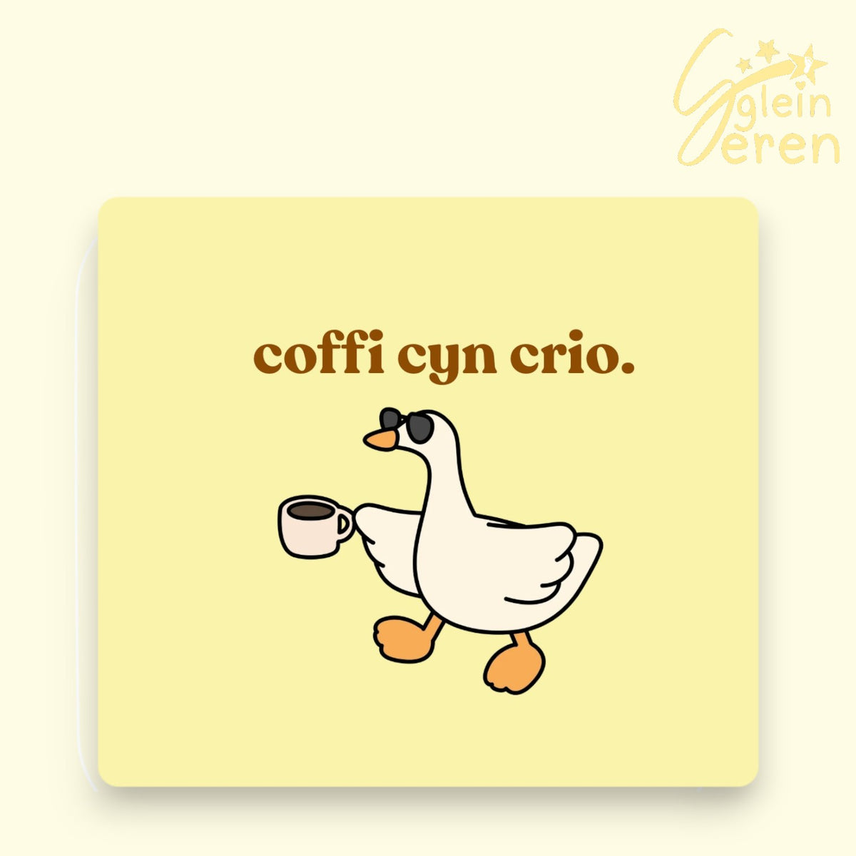 Coffi Cyn Crio Goose Coaster | Funny Welsh Coffee Gift