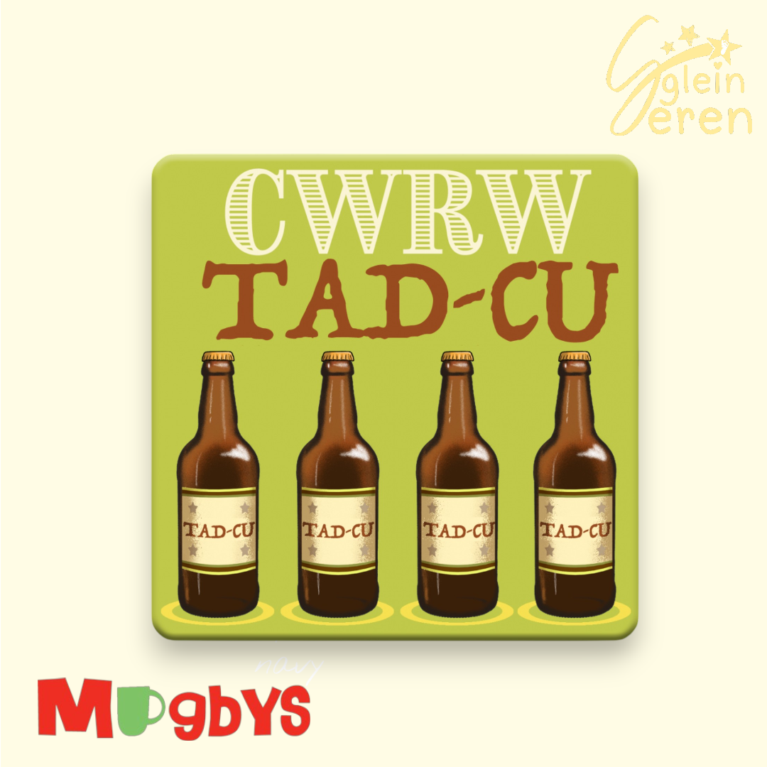 "Cwrw Tad-cu" Welsh Grandfather Beer Coaster