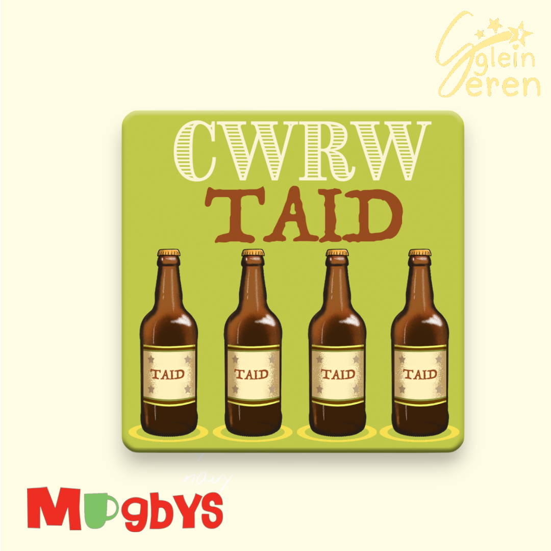 "Cwrw Taid" Welsh Grandfather Beer Coaster