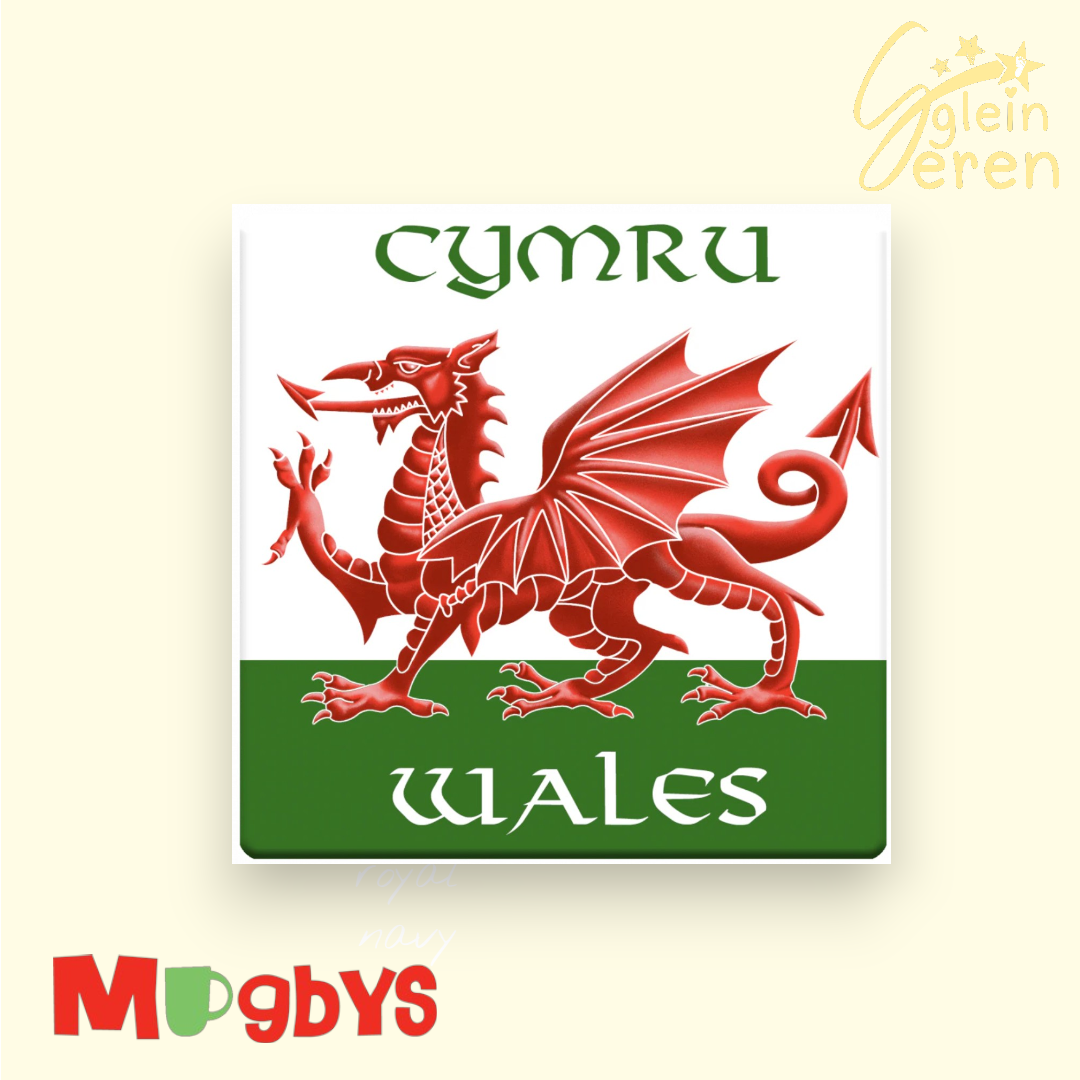Cymru Wales Red Dragon Flag Coaster