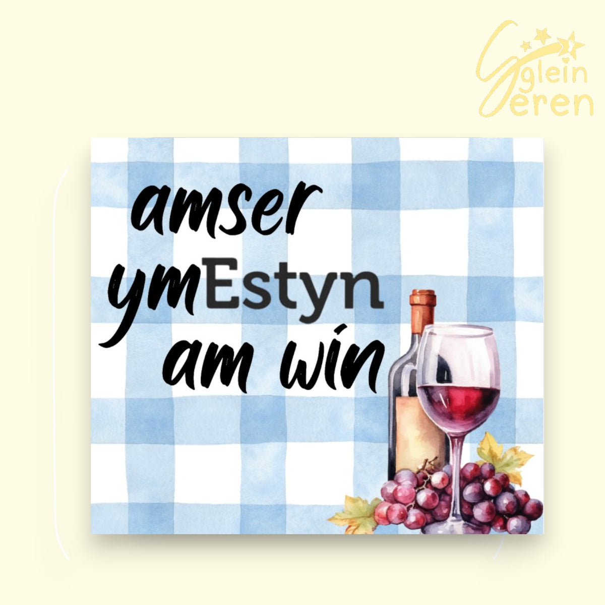 "Amser ymEstyn am win" Welsh Wine Coaster