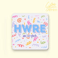 Funny Welsh Teacher Gift Coaster – "Hwre Am 3 O'r Gloch" | Pastel Confetti School Hometime Gift, Welsh Language Teaching Assistant Desk Decor