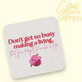 Dolly Parton Inspired "Make A Life" Coaster – Western Pink Disco Cowgirl Hat MDF Coaster