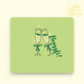 Welsh Congratulations Gift Coaster – "Llongyfs!" Champagne Flutes Design | Celebration Gift for Wedding, Graduation, Promotion, New Home