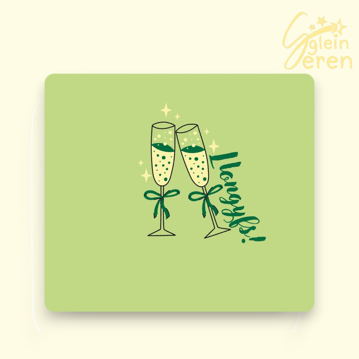 Welsh Congratulations Gift Coaster – "Llongyfs!" Champagne Flutes Design | Celebration Gift for Wedding, Graduation, Promotion, New Home