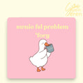 Funny Welsh Coaster – "Swnio Fel Problem 'Fory" | Cute Procrastination Duck Design, Relatable Welsh Language Desk Decor, Coworker Gift