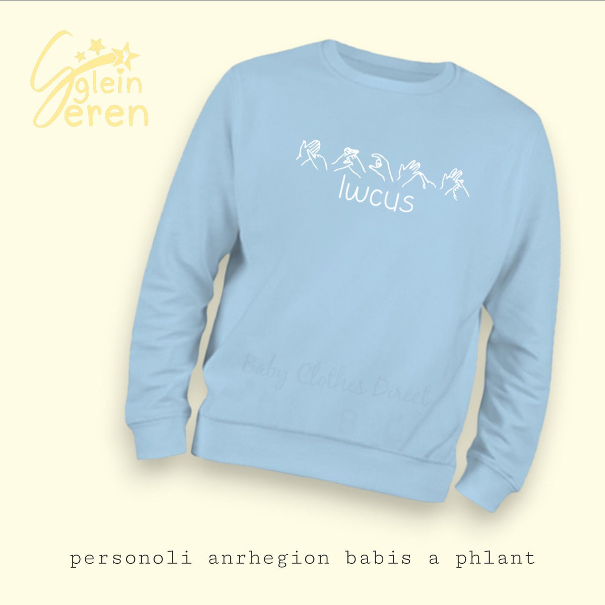 Personalised BSL “Lwcus” Toddler & Kids Sweatshirt | Welsh Lucky Jumper